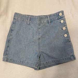 GAP Women's Blue Jean Shorts with Button Detail